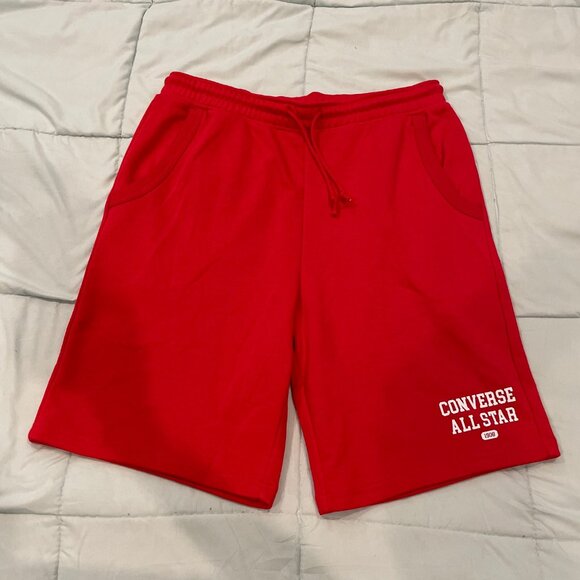NWT Converse Shorts Red Medium Knit Comfy Casual Athletic Retro Classic $60 NEW - Picture 5 of 9